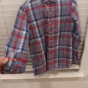 Polo by Ralph Lauren Red and Blue Plaid Men's Shirt